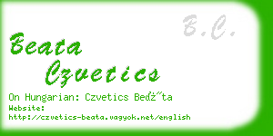 beata czvetics business card